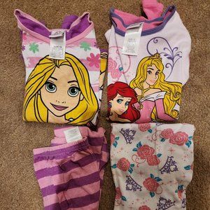 Disney Long Sleeve set of 2 pairs Pajamas Girls Size 8